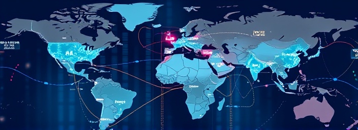 integrated distribution channel, global connectivity, optimizing routes, photorealistic, map interface with intercontinental routes highlighted, highly detailed, digital animations showing transportation data, superior clarity, varied color palette, backlit screens, shot with a 16mm lens.